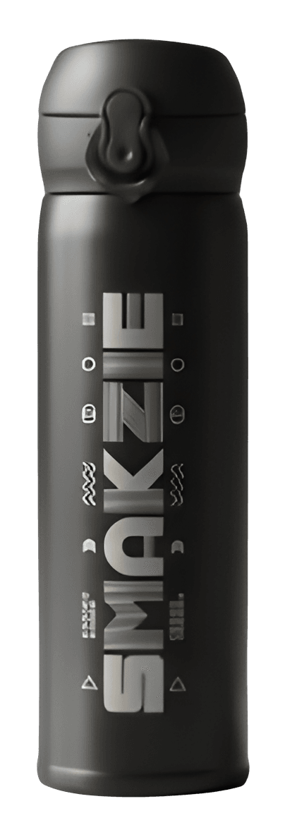 Tumbler Smakzie — tumbler hitam elegan bertuliskan SMAKZIE